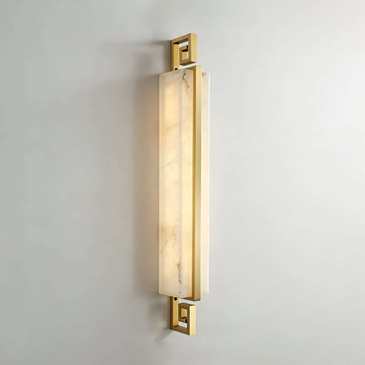Sleek Alabaster Brass Wall Light